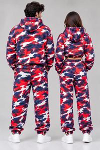 Conjunto Deportivo Unisex de Invierno 100% Algodón, Sudadera con Capucha, Pantalones Holgados, Top Corto, Ropa Casual para Parejas, con Logo, OEM - Product Image 2