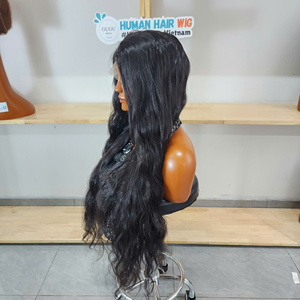 GUGU HAIR Perruques en cheveux naturels, fournisseurs du Vietnam, cheveux vierges vietnamiens ondulés naturels, closure en dentelle sans colle 5x5 avec bonnet dôme, longue longueur - Product Image 3