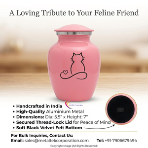 White Pet Cremation <b>Urns</b> Aluminium Metal <b>Cat</b> Memorial Funeral Jars with Heart Handcrafted Durable Keepsake Pet Casket Dog <b>Urns</b> - Product Image 6