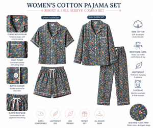 Conjunto de Pijamas de Algodón de Lujo para Mujer, Conjunto de Pijama Corto de Verano y Conjunto de Pijama Largo de Invierno, Colección de Ropa para Estar en Casa - Product Image 1