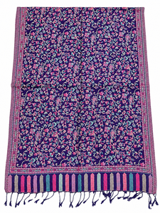 Elegante Chal Largo Floral Tejido con Borlas y Flecos - Envoltura de Viscosa Suave para Mujer (28x80 Pulgadas) - Product Image 4