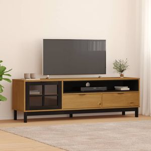 ขาตั้งทีวีไม้สนทำจากไม้จริงพร้อมกระจก62.2 "x 15.7" x 19.7 "ขาตั้งทีวีไม้สน - Product Image 1