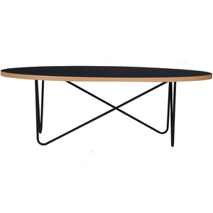 Mesa de Centro Escandinava de Color Negro con Patas de Acero Resistentes y Tablero de MDF para Muebles de Sala de Estar - Product Image 2