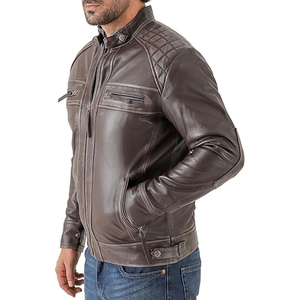 Nuevas llegadas, precio al por mayor, chaqueta de cuero para hombre de alta calidad, diseño OEM, corte ajustado, elegante, a bajo precio. - Product Image 3