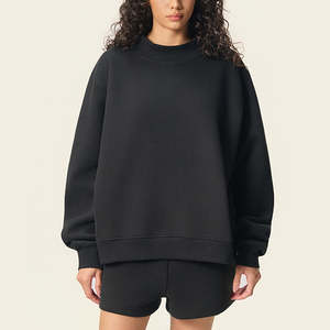 Sudadera de Cuello Alto Personalizada para Mujer, Estilo Urbano, 100% Algodón, Forro Polar, Ecológica, Servicio ODM, Color Sólido, Transpirable - Product Image 5