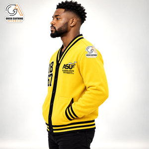 Cardigan d'hiver grec Alabama State pour femme, col en V, en polyester tricoté, avec broderies et appliques logo universitaire, style universitaire - Product Image 3