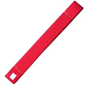 <b>Red</b> Karate <b>Belt</b> Adult Unisex 100% Cotton Plain Dyed Martial Arts Wear - Product Image 4