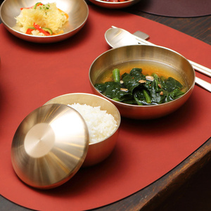 NOBBAN Ciotola per Riso Tradizionale Coreana in Ottone Forgiato a Mano con Coperchio, Articolo in Bronzo di Eredità Reale - Product Image 5