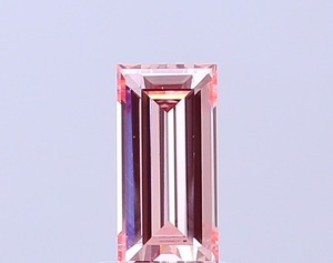 Diamant rose intense fantaisie taille baguette de 0,74 carat, cultivé en laboratoire IGI, clarté VS1, coupe très bonne, pierre précieuse de luxe - Product Image 1
