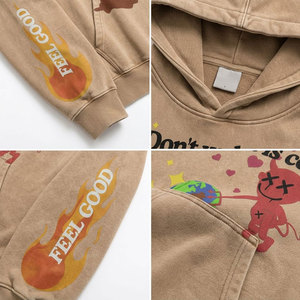 Sudadera con Capucha Unisex Extra Grande de Algodón con Estampado de Dibujos Animados, Mangas con Diseño de Llama, Informal, para Otoño - Product Image 6