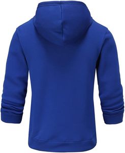 Sudadera con Capucha Azul Rey para Hombre, Corte Regular, Forro Polar, Estilo Desgastado, Sudadera de Invierno - Product Image 3