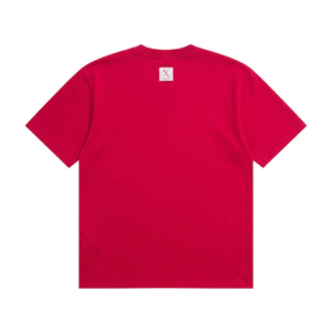 T-shirts unisexes en jersey de coton et polyester respirant, coupe classique, couleur rouge premium, manches courtes, décontractés - Product Image 5