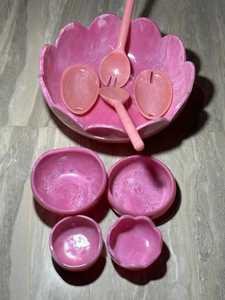 Juego de Tazones de Resina con Forma de Flor Rosa, con Tazones y Cucharas a Juego, Tazón de Resina Personalizado, Tazón de Resina al por Mayor - Product Image 3