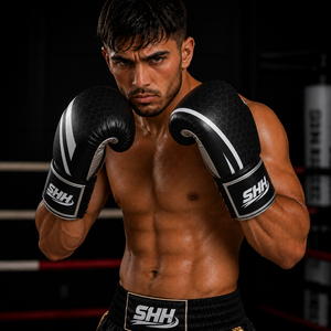 Premium Lightweight Full Finger Black White PU Laced Waterproof <b>Boxing</b> <b>Gloves</b> with Custom Logo for Wholesale - Product Image 3