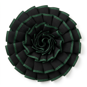 25mm Black Green Pleated Edge Grosgrain Ribbon Wholesale for Bag Handles Gift <b>Boxes</b> Apron Trim Stage Decor <b>Sewing</b> Crafts - Product Image 4