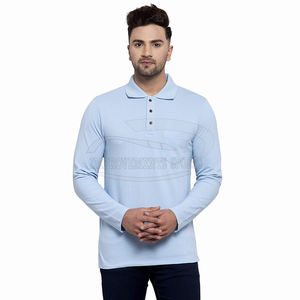 2024 haute qualité hommes Polo T-Shirt décontracté motif solide à manches longues respirant uni teint avec col rabattu fabriqué au Pakistan - Product Image 1