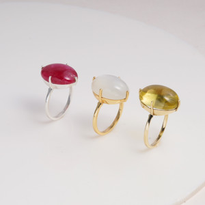 Brass Gemstone <b>Ring</b> Lemon <b>Quartz</b> Bezel Set Oval Statement <b>Ring</b> Handmade Glam Women's Jewelry Wholesale Gift - Product Image 5