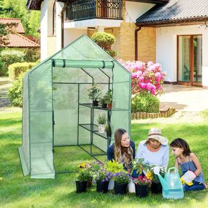 Mini serra Walk-In da 8 scaffali per il giardinaggio all'aperto verde casa prodotto - Product Image 6