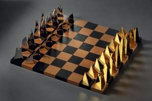 Pièces d'échecs modernes en métal, classiques, vente en gros, design contemporain de luxe, jeu de stratégie - Product Image 3