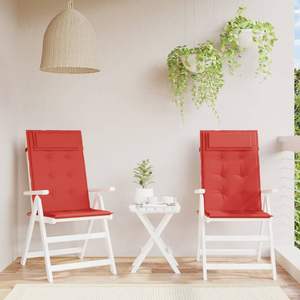 Ensemble de 2 coussins de chaise à dossier haut en tissu Oxford rouge, 100% polyester, coussins lombaires et coussins d'assise - Product Image 1