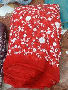 Tissu en soie Vichitra de 44 pouces de largeur avec broderie, matière pour robe de femme, Lehenga, drapé élégant, vêtement ethnique - Product Image 2