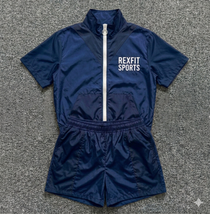 ชุดเซ็ตเสื้อแจ็คเก็ตกันลมไนลอนแบบกำหนดเองสำหรับผู้ชาย Rexfit Sports และกางเกงวอร์มสะท้อนแสง ชุดวอร์มขายส่ง - Product Image 1