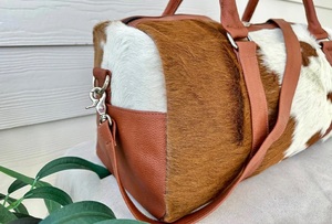 Bolsa de Viaje de Cuero 100% Original, Impermeable y Ligera, Bolsa de Lona de Cuero Vacuno Auténtico para Gimnasio, Deportes al Aire Libre - Product Image 3