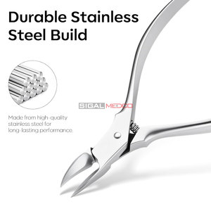 Ciseaux à cuticules professionnels en acier inoxydable pour ongles épais, ongles incarnés, bébés et seniors, ouverture large, extra-affûtés - Product Image 4
