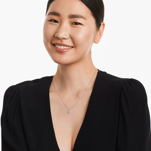 Elegante Collar de Diamantes Moissanite para Mujer, Cadena Fina de Plata de Ley 925, Joyería de Lujo con Colgante para Boda o Fiesta - Product Image 1