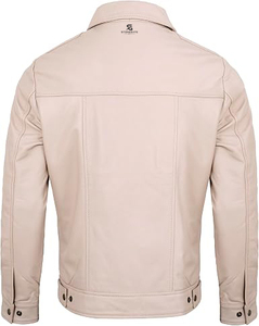 Blouson de moto vintage en cuir véritable pour homme, style motard classique, vêtement d'extérieur décontracté pour l'hiver, streetwear 2026 - Product Image 2