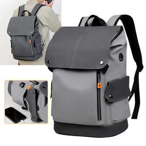 Sac à dos pour ordinateur portable Bagnex grande capacité en cuir PU 20-39L, imperméable, antivol, pour voyage et école, avec coussin d'air - Product Image 1