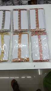 Bordure en dentelle perlée faite à la main - Tissu organza soluble dans l'eau écologique - Couleur personnalisée - Design de luxe pour les créateurs de robes de mariée - Product Image 2