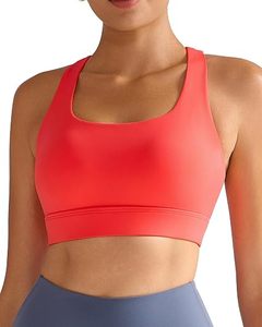 <b>Coral</b> Seamless Sports Bra High Neck Supportive Workout Yoga Fitness <b>Top</b> Women's Activewear Medium - Product Image 1