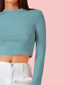 Polyester Casual Style Long Sleeve Ladies <b>Tshirt</b> Slim Fit Soft Printed Plain Solid Breathable Anti Pilling Summer Eco-Friendly - Product Image 1