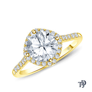 Anillo de compromiso de oro de 10K con halo estilo cometa y diamante cultivado en laboratorio personalizable, fabricante mayorista y minorista OEM - Product Image 3