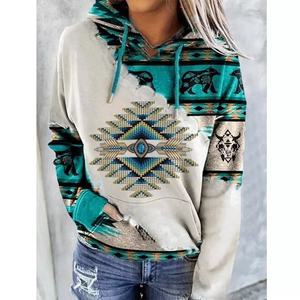 2025 Women's pullover hoodie vintage western cowgirl sweats <b>hoodies</b> casual plus size oversized patchwork <b>sweatshirts</b> - Product Image 2