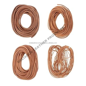 Cordon en cuir naturel rond antique de 1,0 mm, corde en cuir de vachette, fournisseur en gros - Product Image 2