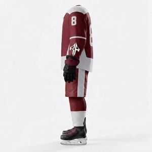Conjunto de Uniforme de Hockey sobre Hielo con Cuello en V de RIVIAN ATLANTIC con Impresión por Transferencia de Calor, Material 100% Poliéster, Calidad Premium para Hombre - Product Image 5