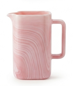 Pink Marbled <b>Ceramic</b> Water Pitcher Decorative Jug Handle Modern Flower Vase Home Party Table Customised Size Shape 1.8L Capacity - Product Image 5