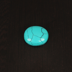 Pierre précieuse turquoise verte synthétique, cabochon ovale, 39,0 carats, 27x22 mm, pierre non montée pour bijoux - Product Image 4