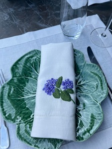 Serviettes de table Nature4u à points festonnés, blanches, pour la restauration fine, brodées à la main, monogrammées, style japonais, couleur personnalisée, avion - Product Image 3