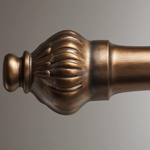 Barra de Cortina Individual de Metal Heritage con Textura de Madera, Duradera y con Elegancia Rústica - Product Image 3