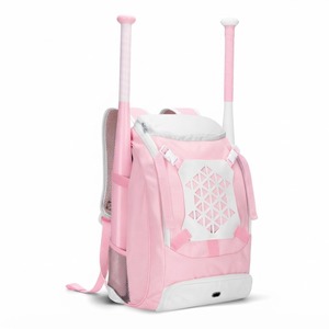 Mochila Deportiva de Nailon Rosa con Bolsillos Laterales para Bate, Capacidad de 30-40L, Compartimento Frontal con Cierre y Laterales de Malla - Product Image 1