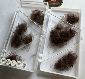 Extensiones de Pestañas de Pelo Sintético Marrón al por Mayor, Bandejas de Pestañas 0.07 Mix, Base Puntiaguda, Abanicos de Volumen Pre-hechos, Color Chocolate Oscuro - Product Image 2
