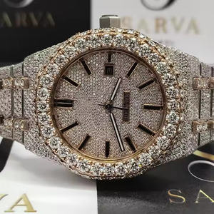 Montre pour homme de qualité supérieure avec mouvement à quartz et diamants Moissanite, style professionnel raffiné, occasions formelles et cadeau d'élite - Product Image 1