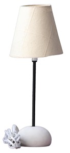 Cream Modern Hotel <b>Table</b> Lamp with Fiber Paper <b>Marble</b> & Iron Construction - Product Image 1