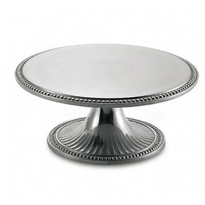 Support à gâteau en métal blanc de qualité supérieure avec bord décoratif pour la présentation des desserts lors de fêtes de mariage, au prix le plus bas - Product Image 2