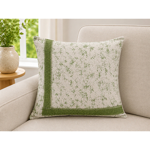 Premium Embroidered 100% Linen Cushion Cover | Textured Decorative <b>Throw</b> <b>Pillow</b> Cover with Contrast Trim for Sofa & Home Decor - Product Image 5
