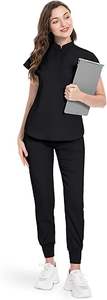 Tenue Médicale Unisexe : Blouse et Pantalon d'Infirmière en Coton Polaire Durable, Tissu Anti-Bactérien, Manches Courtes - Product Image 2