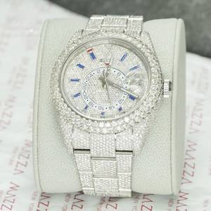 Montre automatique de luxe en acier inoxydable 16 mm avec bracelet diamanté, style hip-hop, mouvement automatique, moissanite VVS1, entièrement sertie de diamants pour homme, avec boîte - Product Image 4